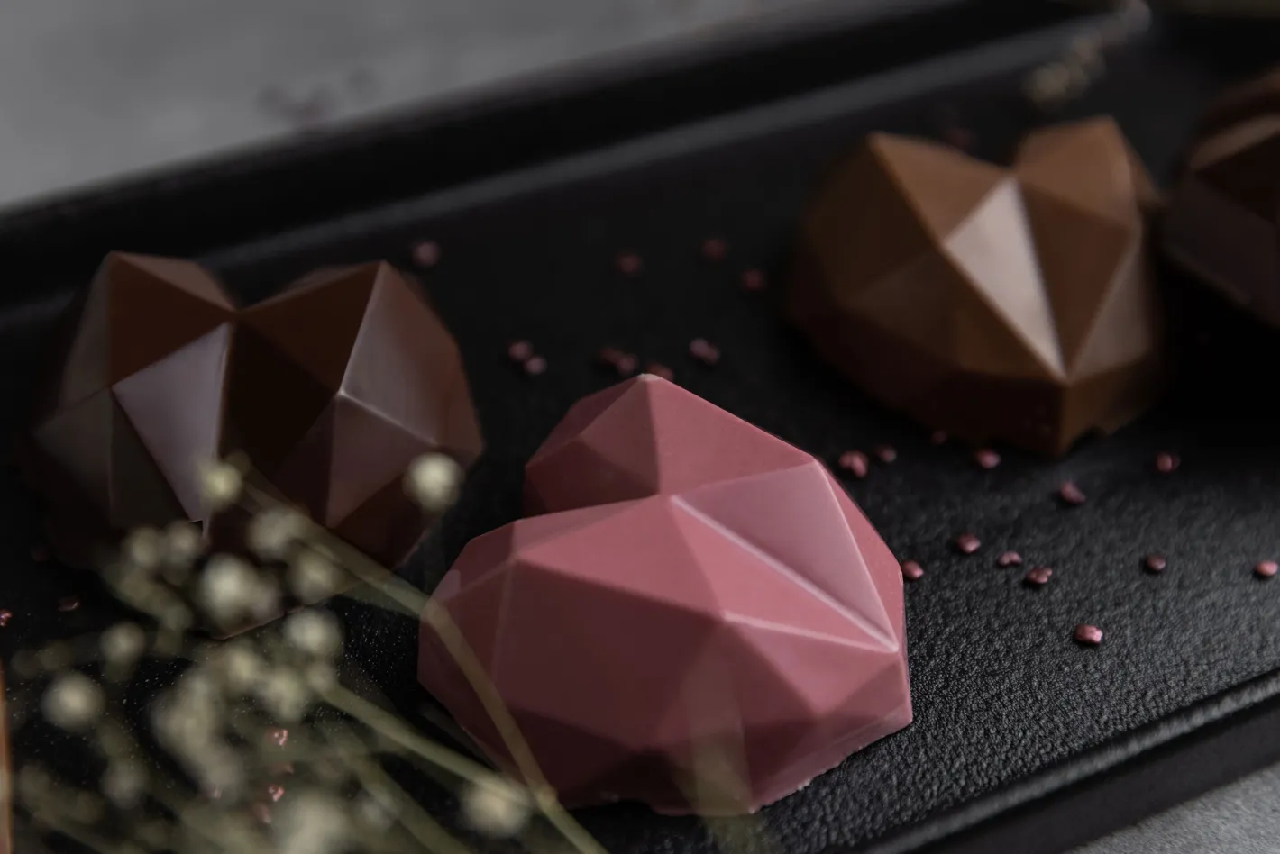 Sallys 3D Diamant-Herz Silikonbackform klein