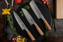 Sallys Duo Messer Set - Nakiri, Masuta, Santoku