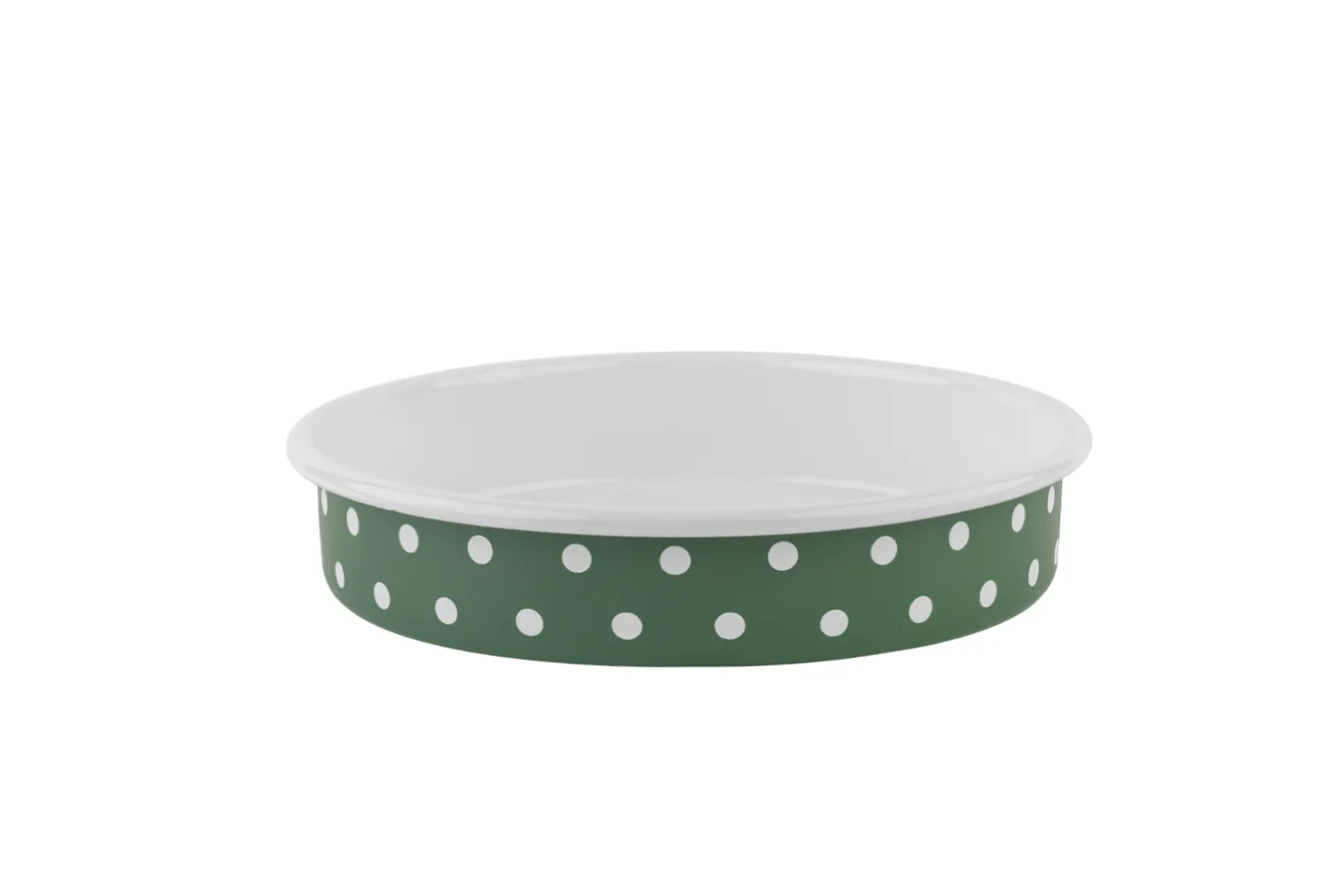 Sallys Emaille Ofenform - Ø28 cm gepunktet