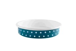 Sallys Emaille Ofenform - Ø28 cm gepunktet