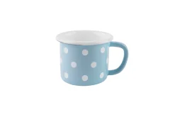 Sallys Emaille Tasse - pastell groß gepunktet