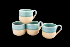 Sallys Hochtemperatur Porzellan Espressotassen "Mirrorglaze" - 4er Set