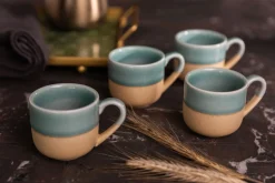 Sallys Hochtemperatur Porzellan Espressotassen "Mirrorglaze" - 4er Set