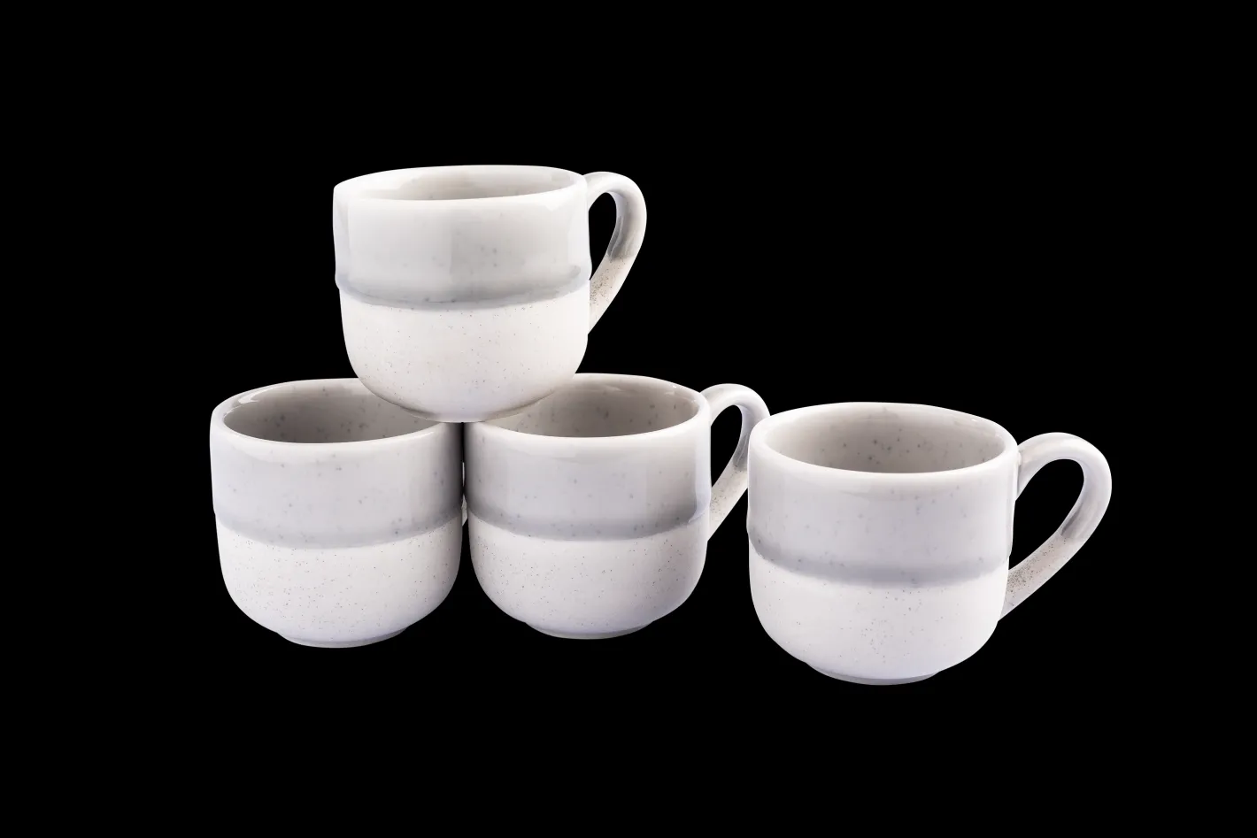 Sallys Hochtemperatur Porzellan Espressotassen "Mirrorglaze" - 4er Set