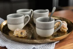 Sallys Hochtemperatur Porzellan Espressotassen "Mirrorglaze" - 4er Set